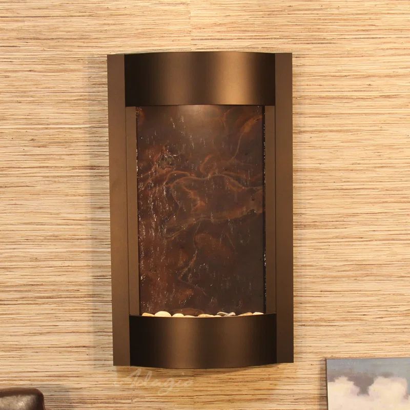 Antique Bronze Multi-Color Feather Wall Fountain