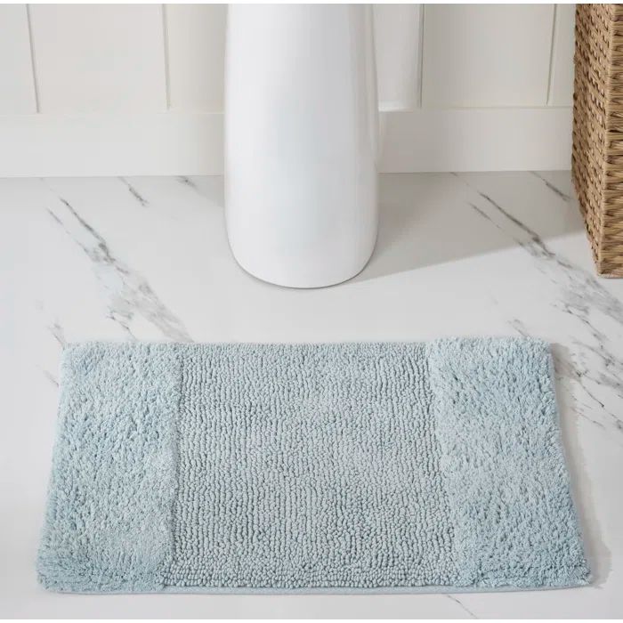 Granada Blue Cotton Tufted Non-Slip Bath Rug Set