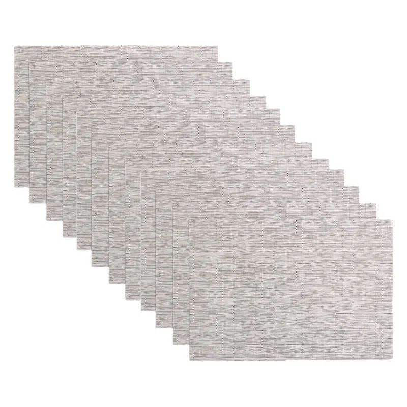 Set of Twelve Grasscloth Oatmeal Vinyl Reversible Placemats