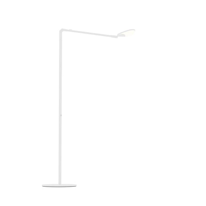 Matte White Adjustable LED Swing Arm Floor Lamp with USB