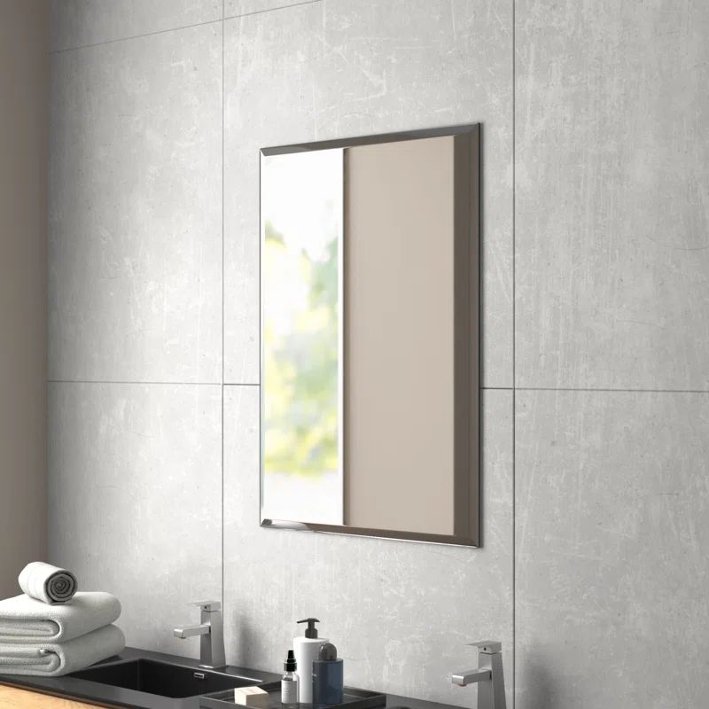 Rectangular Frameless 40" x 30" Modern Wall Mirror