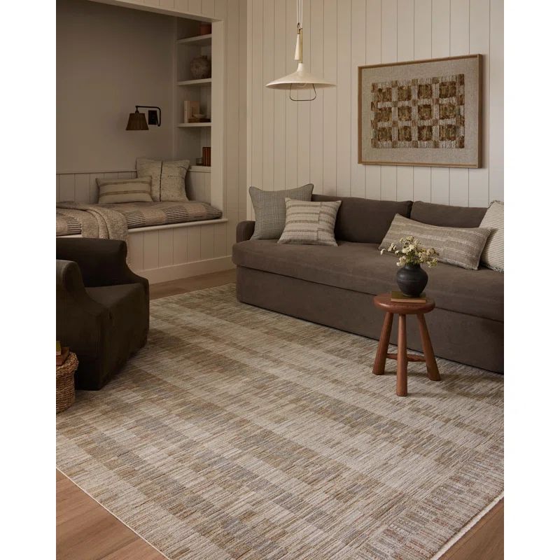Cali Natural Geometric Wool Blend Area Rug 7'10" x 10'