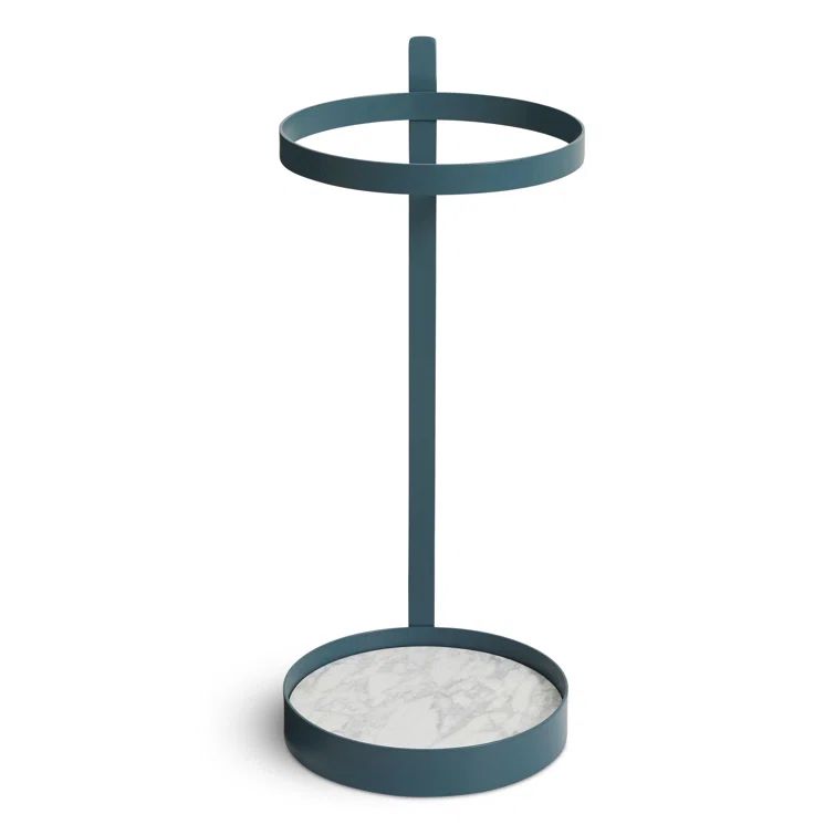 Oblivion Black Metal and Marble Umbrella Stand