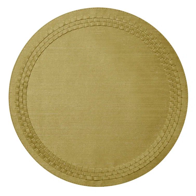 August Silver Round Vinyl Placemat