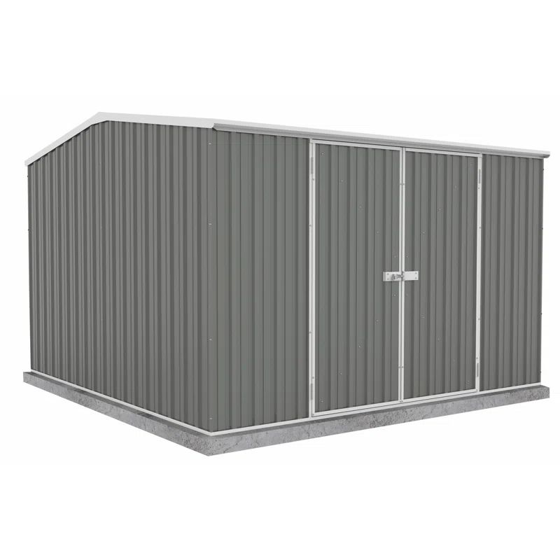 Absco Premier 10' x 10' Gray Galvanized Steel Storage Shed