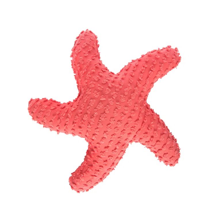 Coral Starfish Shaped Embroidered Cotton Plush Pillow