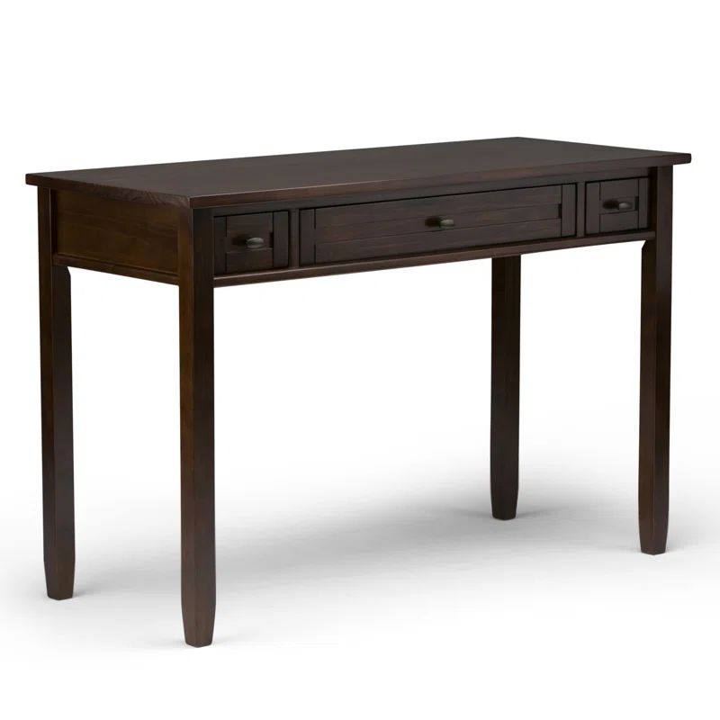 Tobacco Brown Solid Wood Writing Desk with Keyboard Tray