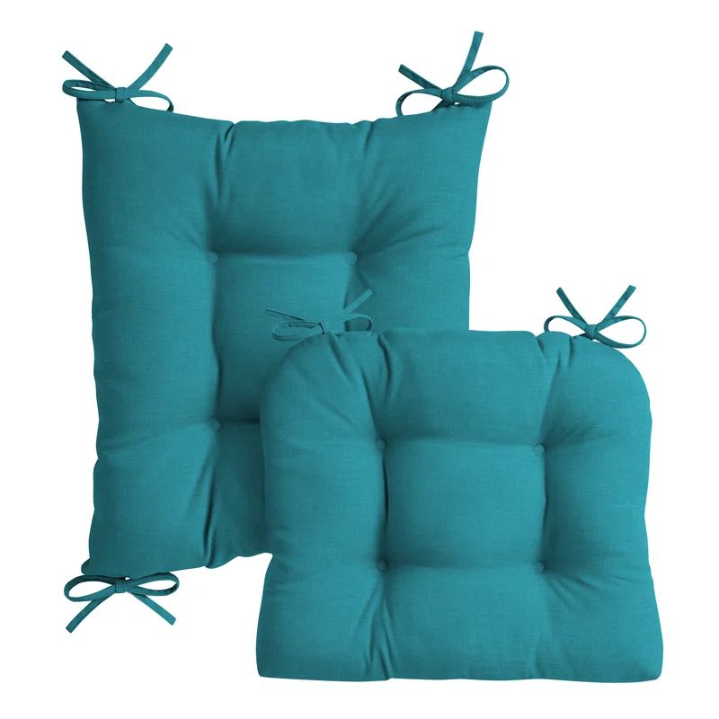 Blue Polyester Indoor/Outdoor Rocking Chair Cushion Set