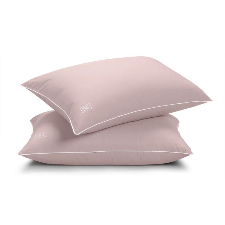 King Size Pink Hypoallergenic Polyester Down-Alternative Pillow Set