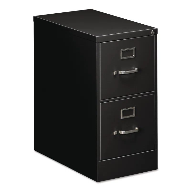 Black 15'' Wide 2-Drawer Lockable Steel File Cabinet