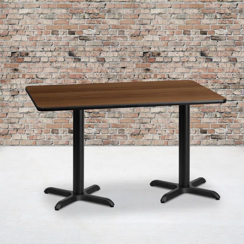 Contemporary 60'' Rectangular Walnut Laminate Dining Table