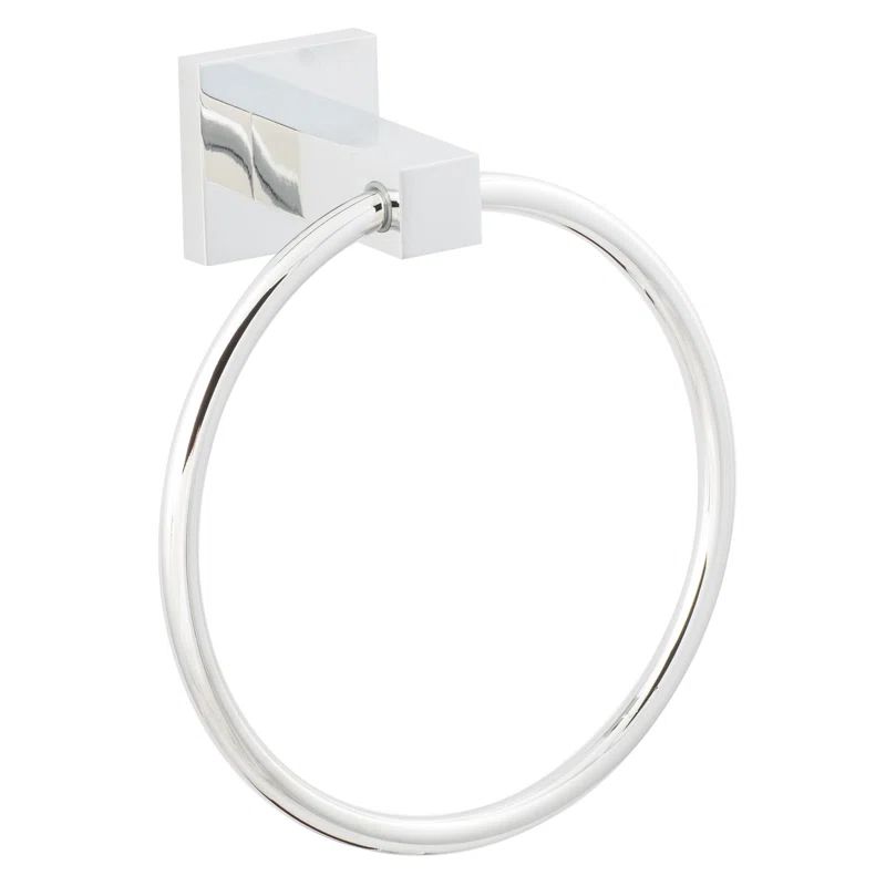 Polished Chrome Modern Bathroom Towel Ring