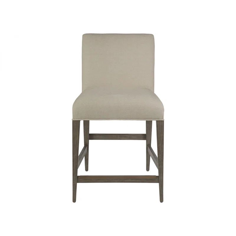 Grigio Upholstered Low Back Counter Stool with Metal Kickplate