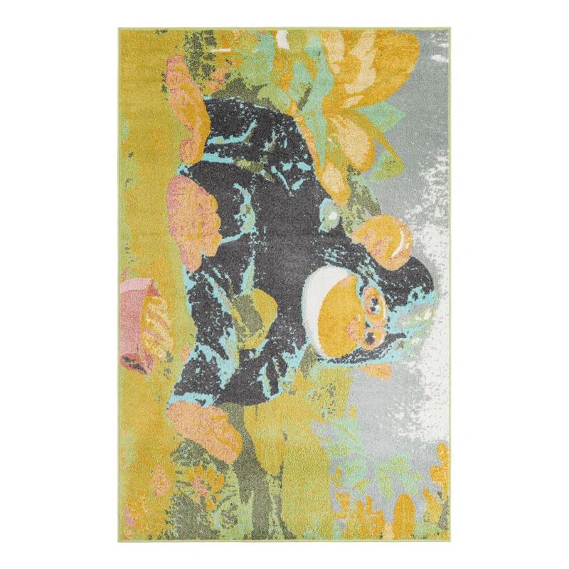 Colorful Multi Rectangular Synthetic Kids Rug