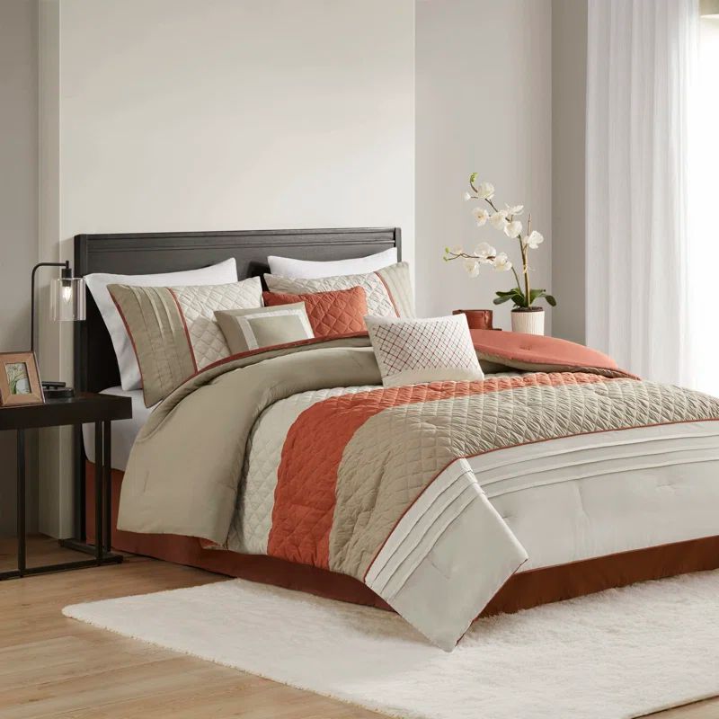 California King Spice Microfiber 7-Piece Bedspread Set