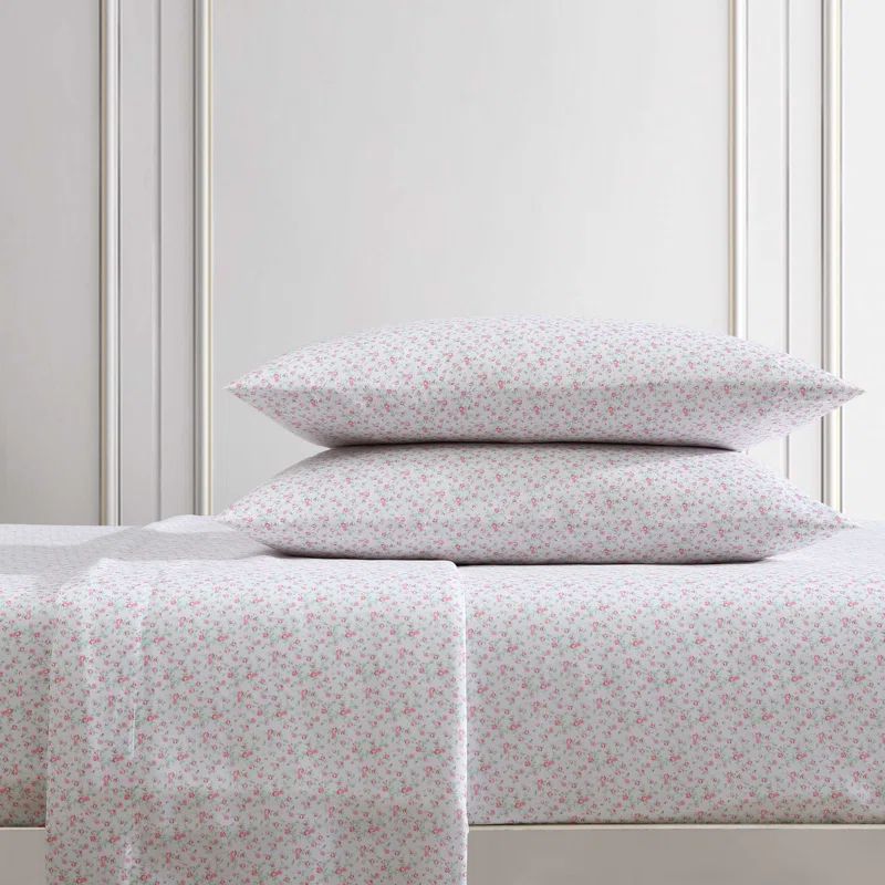 Twin Light Pink Floral Satin Microfiber Sheet Set