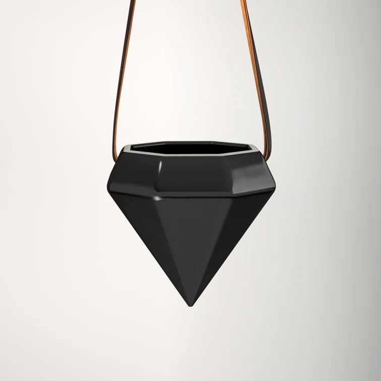 Glam Red Ceramic Cone Hanging Planter - 4.5" Indoor/Outdoor