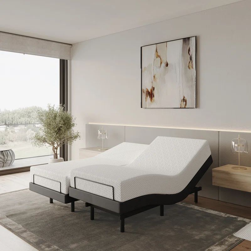 Nestl Adjustable Split King Metal Bed Frame with Massage and USB Ports