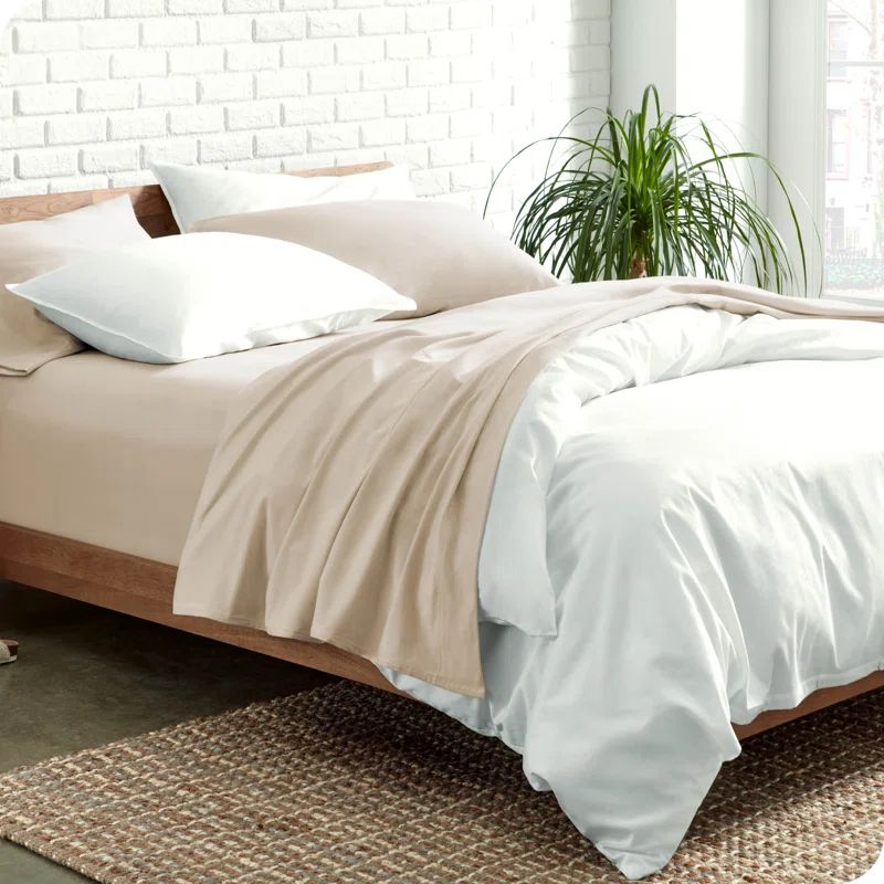 Twin XL Sand Organic Cotton Jersey Sheet Set