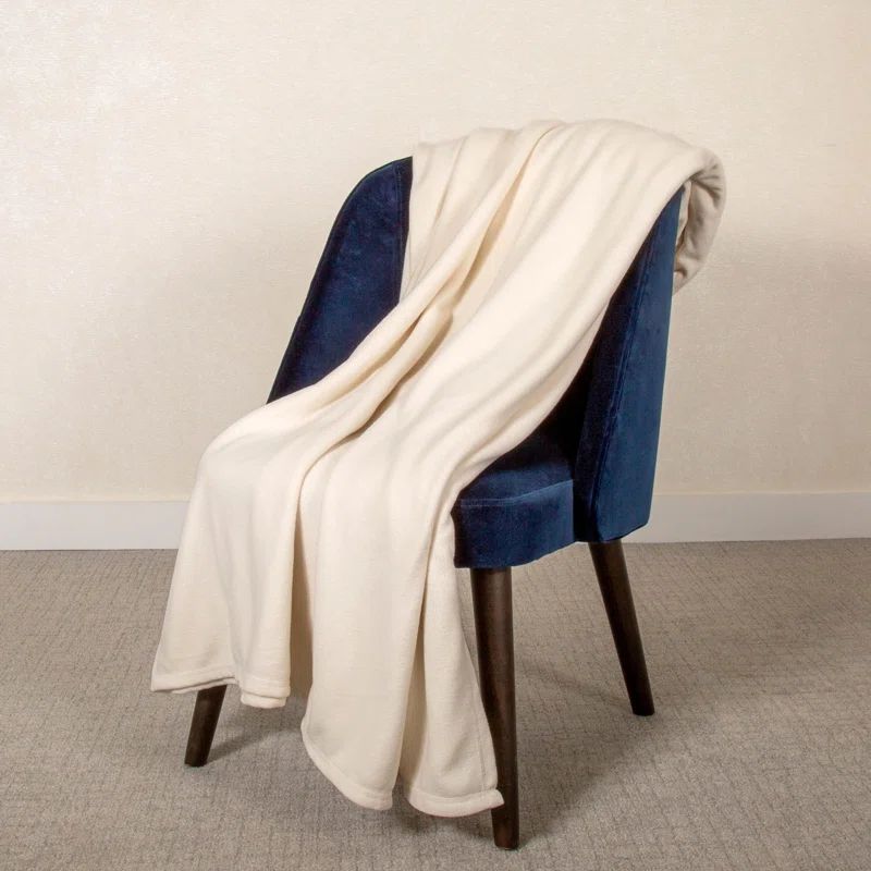 King Size Off-White Fleece Reversible Blanket