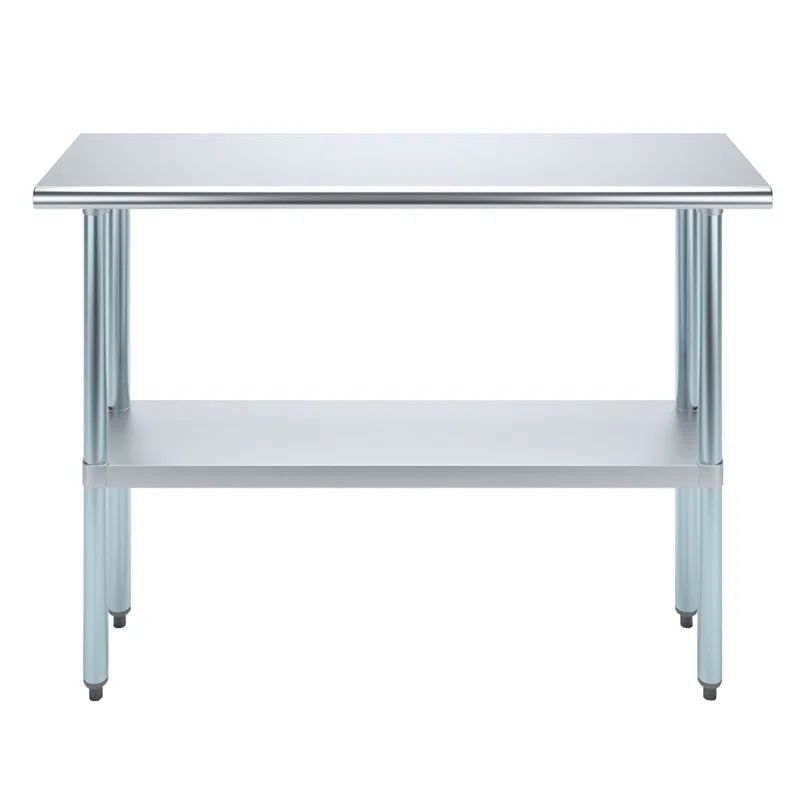 48" Stainless Steel Work Table with Galvanized Undershelf