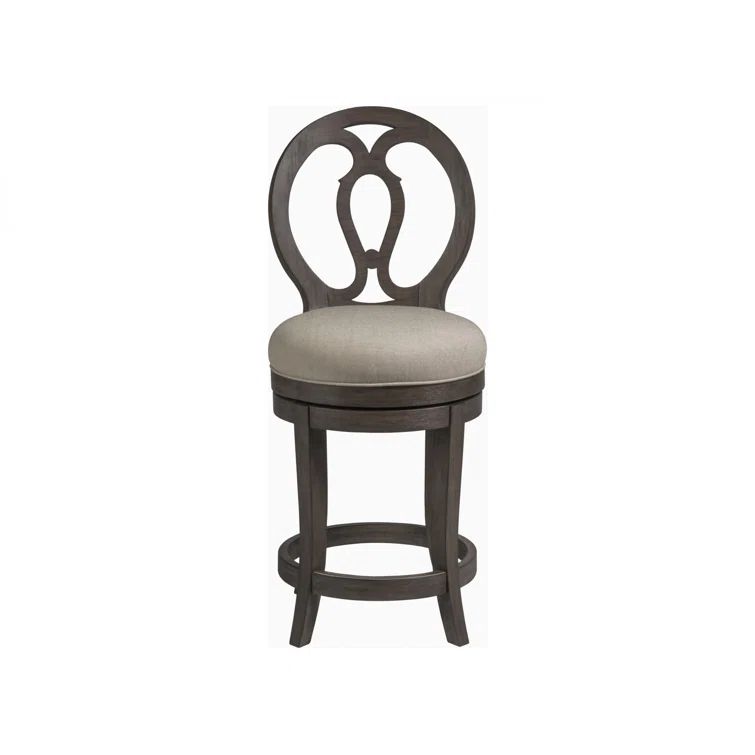Axiom Memory Swivel Counter Stool in Antico Wood Finish