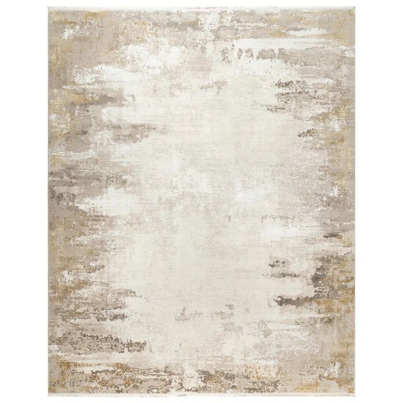 Beige and Brown Tufted Reversible 8' x 10' Viscose Rug