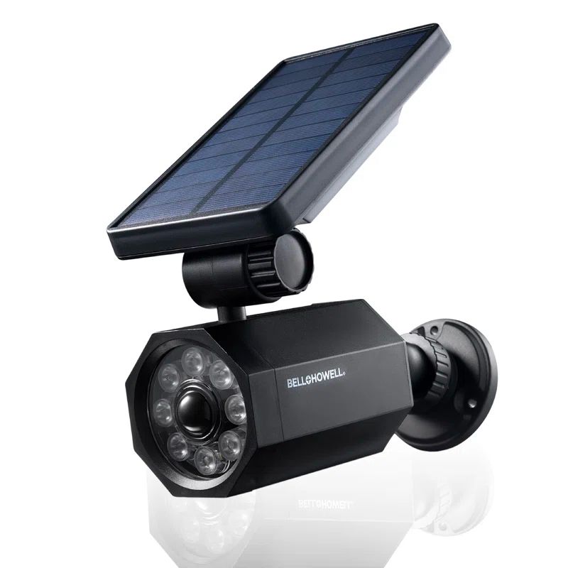 Black Solar Powered LED Motion Sensor Security Spotlight