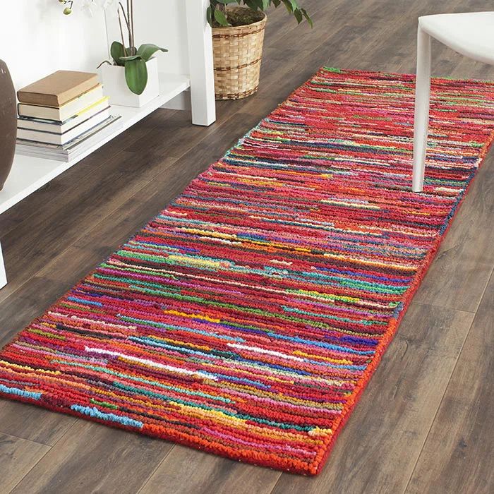 Handmade Multicolor Cotton Tufted Round Rug, 2' 3" x 4'