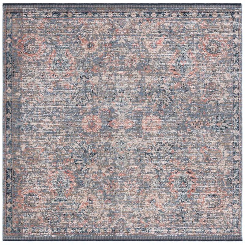 Ivory & Green Hand-Knotted Wool-Cotton Blend Round Rug, 79"