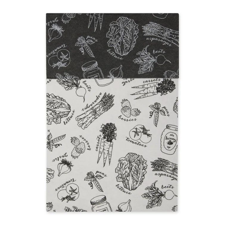 Eggplant Market Print Non-Adhesive Fridge Liners, 12x24, 6 Piece Set