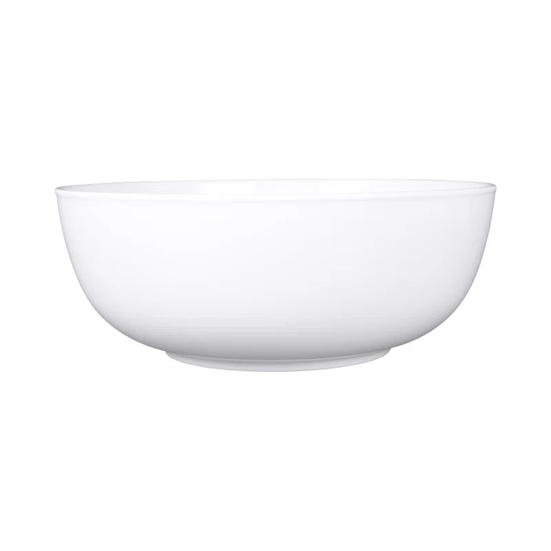 White Round Melamine Classic Rim Serving Bowl, 8 qt