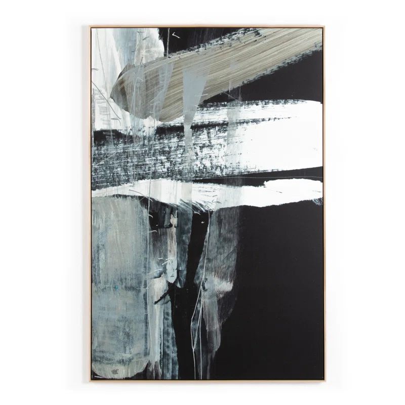Dan Hobday Abstract Landscape Canvas Print in Natural Frame