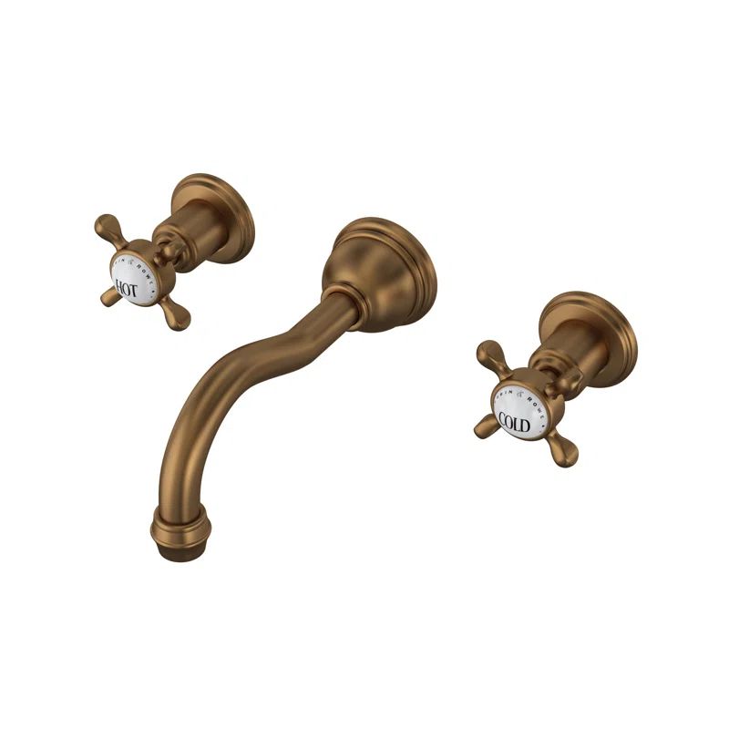 Edwardian Classic Polished Nickel 3-Hole Wall Mounted Faucet