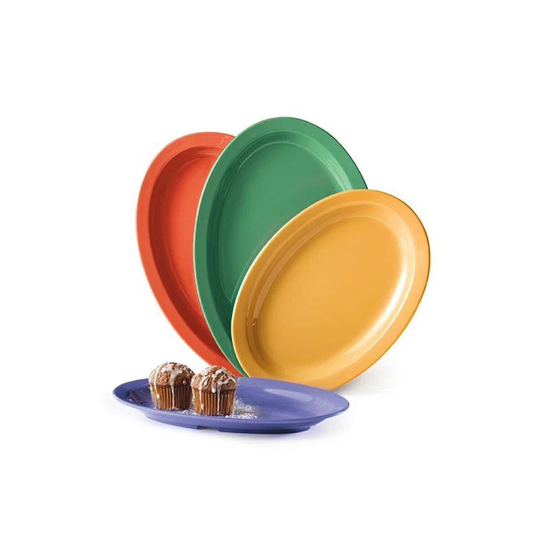 Multicolor Oval Melamine Dinnerware Set, 11.75" x 8.25"