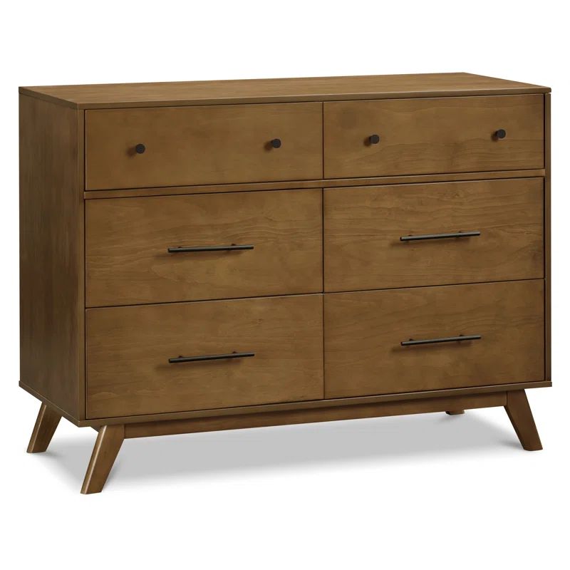 Walnut Mid-Century Modern Double Nursery Dresser