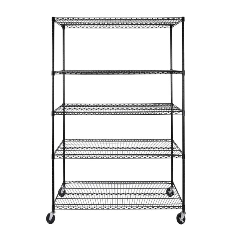 UltraDurable Black Adjustable Steel Wire Shelving Unit, 5-Tier