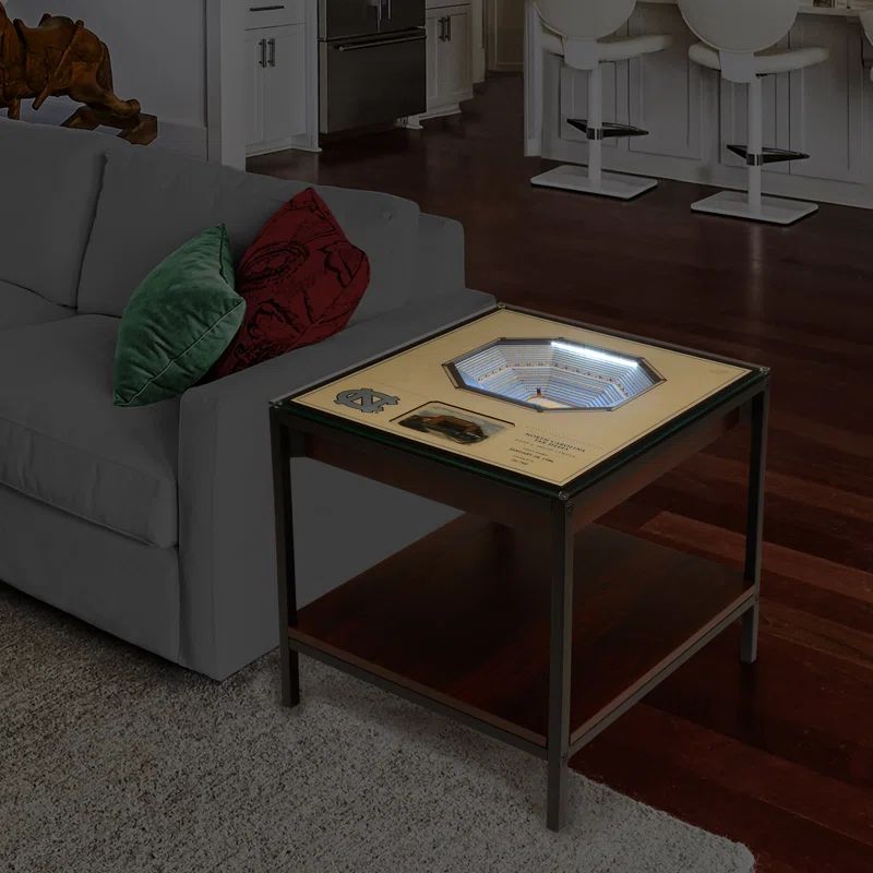 Stadium Illumina 26" Engineered Wood and Metal Lighted End Table
