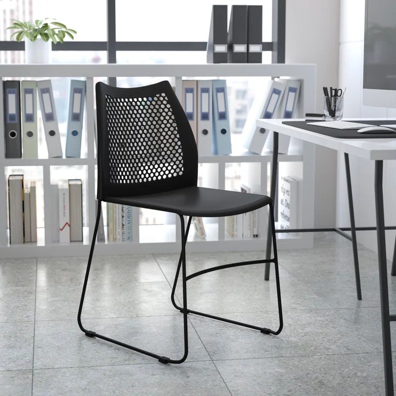 Hercules 661 lb. Modern Gray Stack Chair with Air-Vent Back