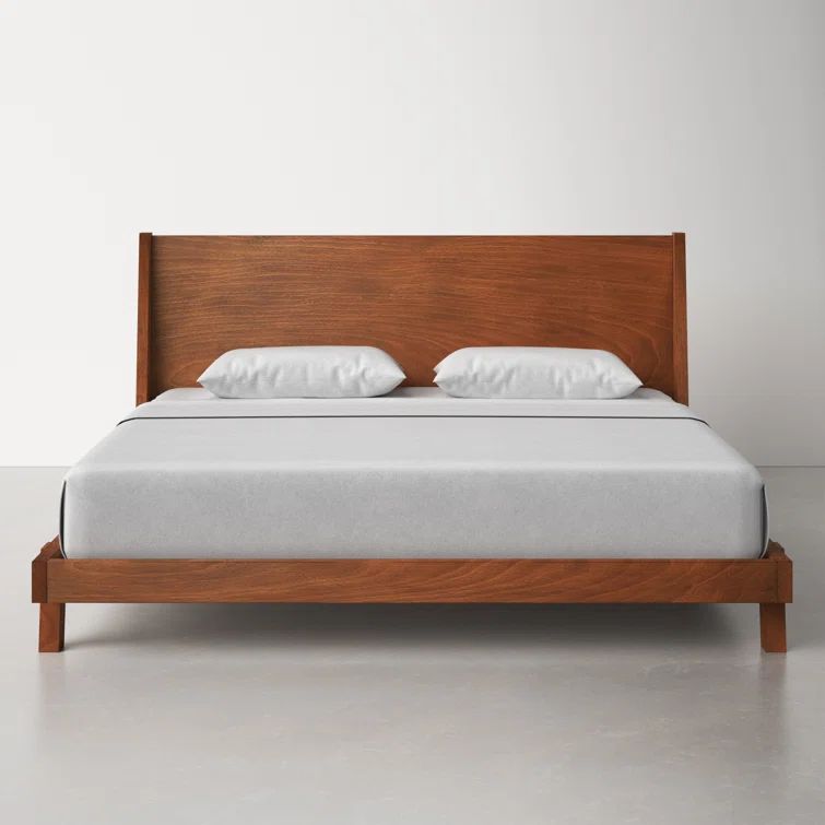 Dakota Acorn Brown Mahogany King Platform Bed with Headboard