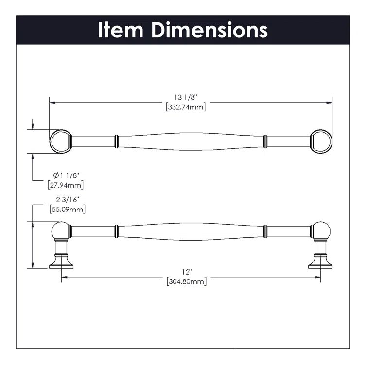 Polished Copper Contemporary Appliance Pull with Mounting Hardware