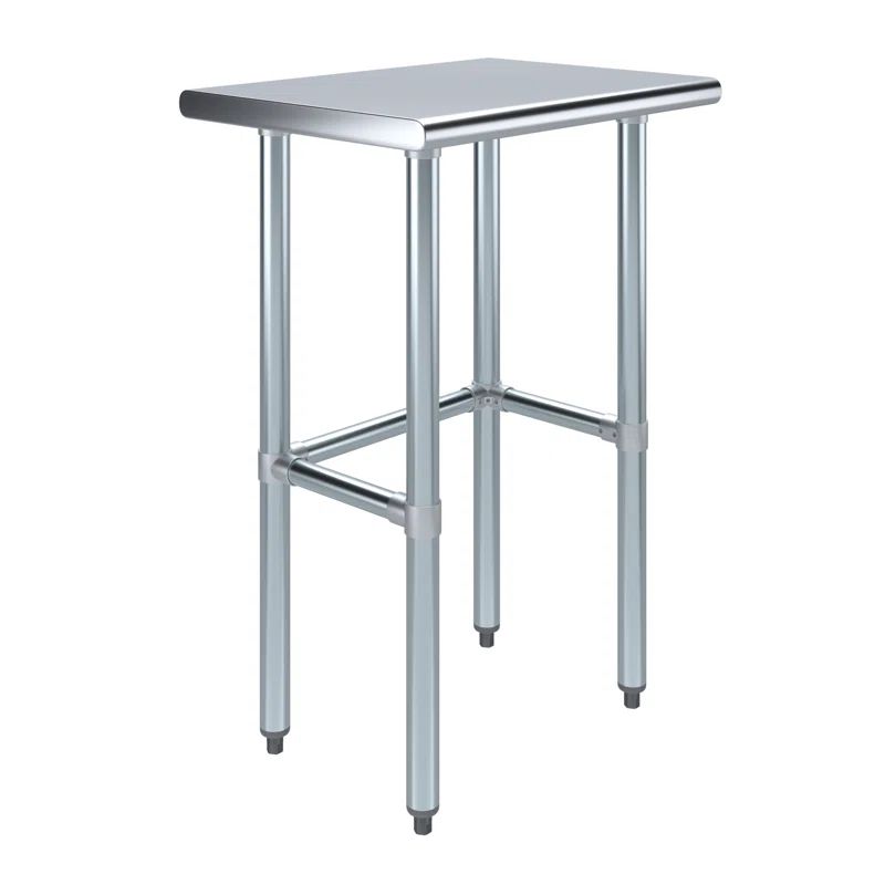 24" Stainless Steel Open Base Work Table with Galvanized Legs