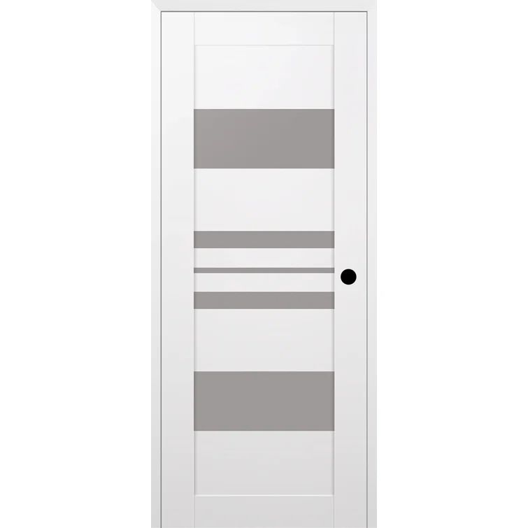 Romi 30" x 84" White Composite and Frosted Glass Interior Door