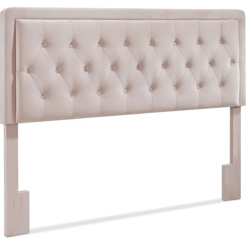 Elegant French Mauve King Upholstered Tufted Headboard