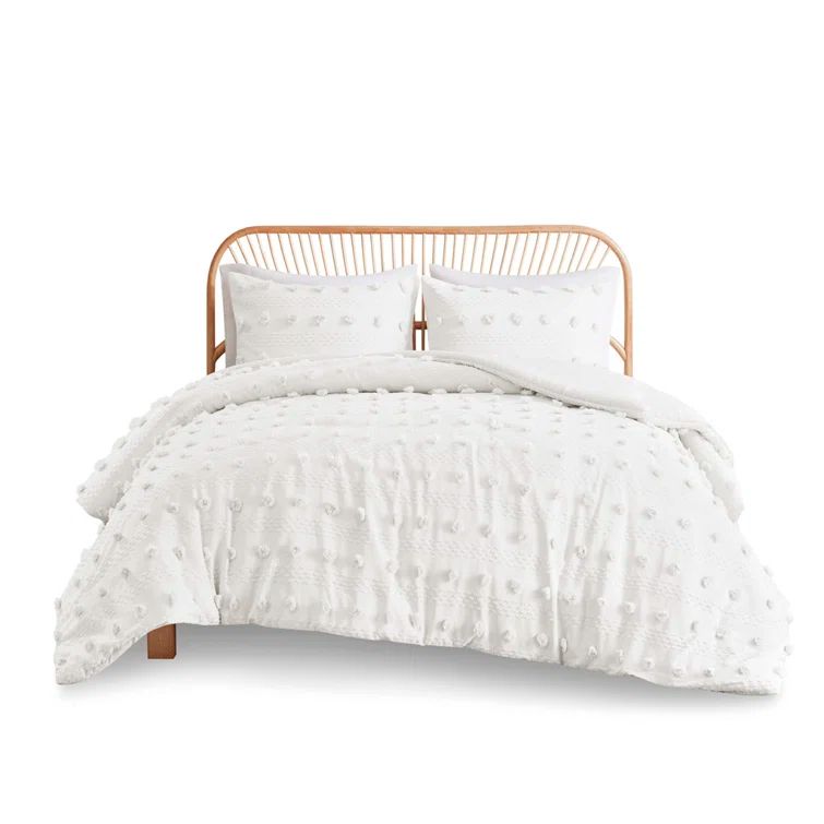 Ivory Full Microfiber Jacquard Comforter Set