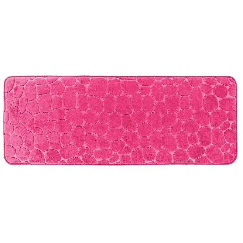 Pink Memory Foam Runner Mat with 3D Pebble Design