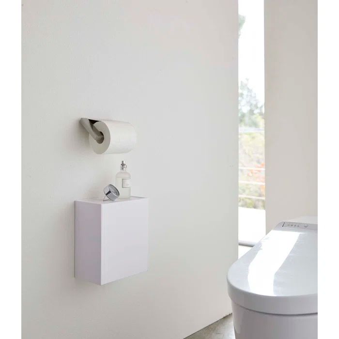 White Wall-Mounted Plastic Storage and Trash Bin