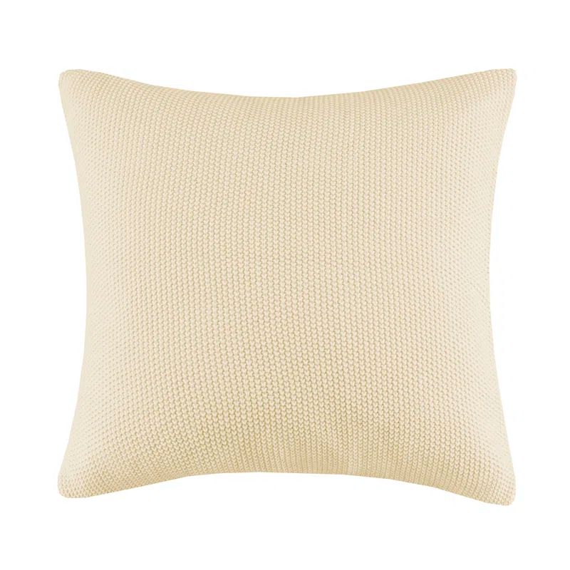 Ivory Knit Large Square Euro Decorative Pillow Cover