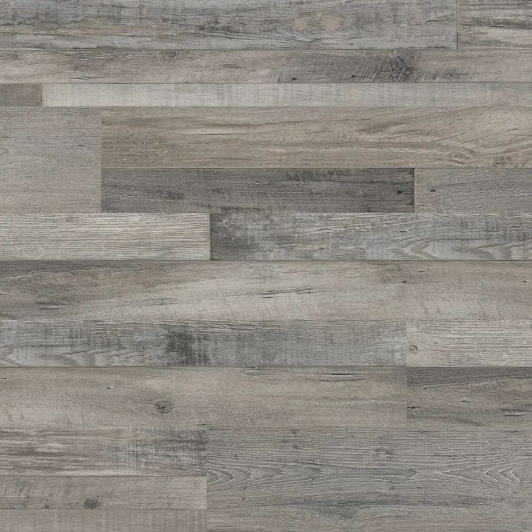 Ashen Grove Medium Gray Textured Waterproof Vinyl Plank Flooring