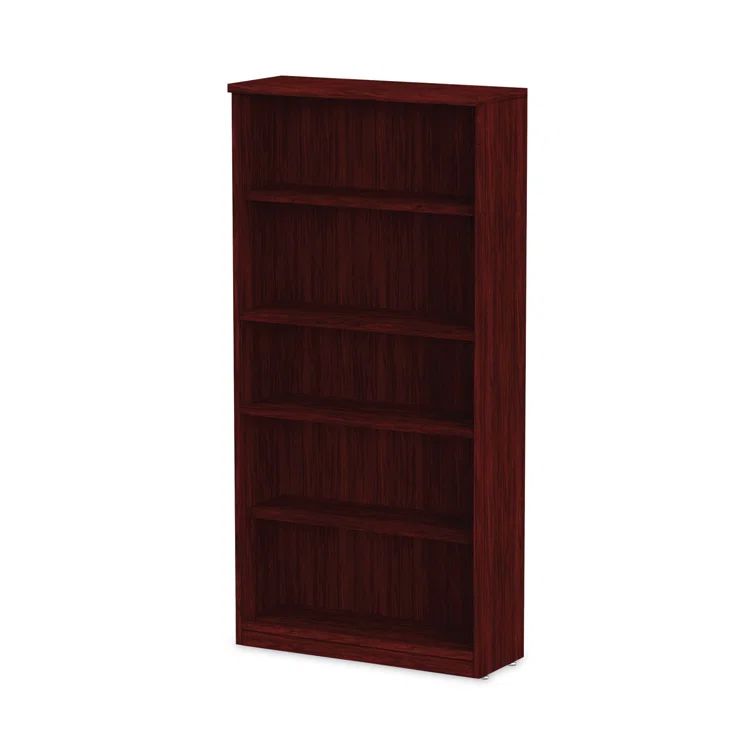 Valencia Adjustable Mahogany Woodgrain 5-Shelf Bookcase